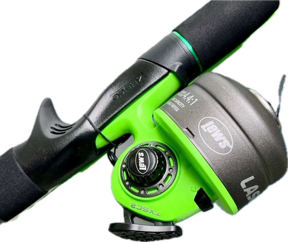 Carrete Spincast LEW’S TXSC2 con línea de prueba verde ZEBCO HOTCAST 4,5 pies 2 piezas varilla 6 lb Foto 4 de 4