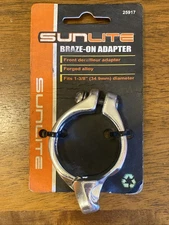 Derailleur Part Sunlite Braze-On Clamp Adapter 34.9 Silver 1 3/8”