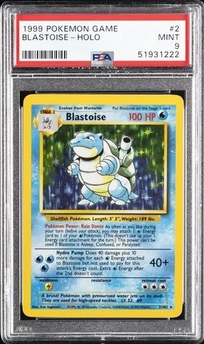 1999 POKEMON GAME #2 BLASTOISE-HOLO PSA 9