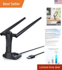 Dual Band AC1200 WiFi USB Adapter with 2x5dBi Antennas for Enhanced Connectivity