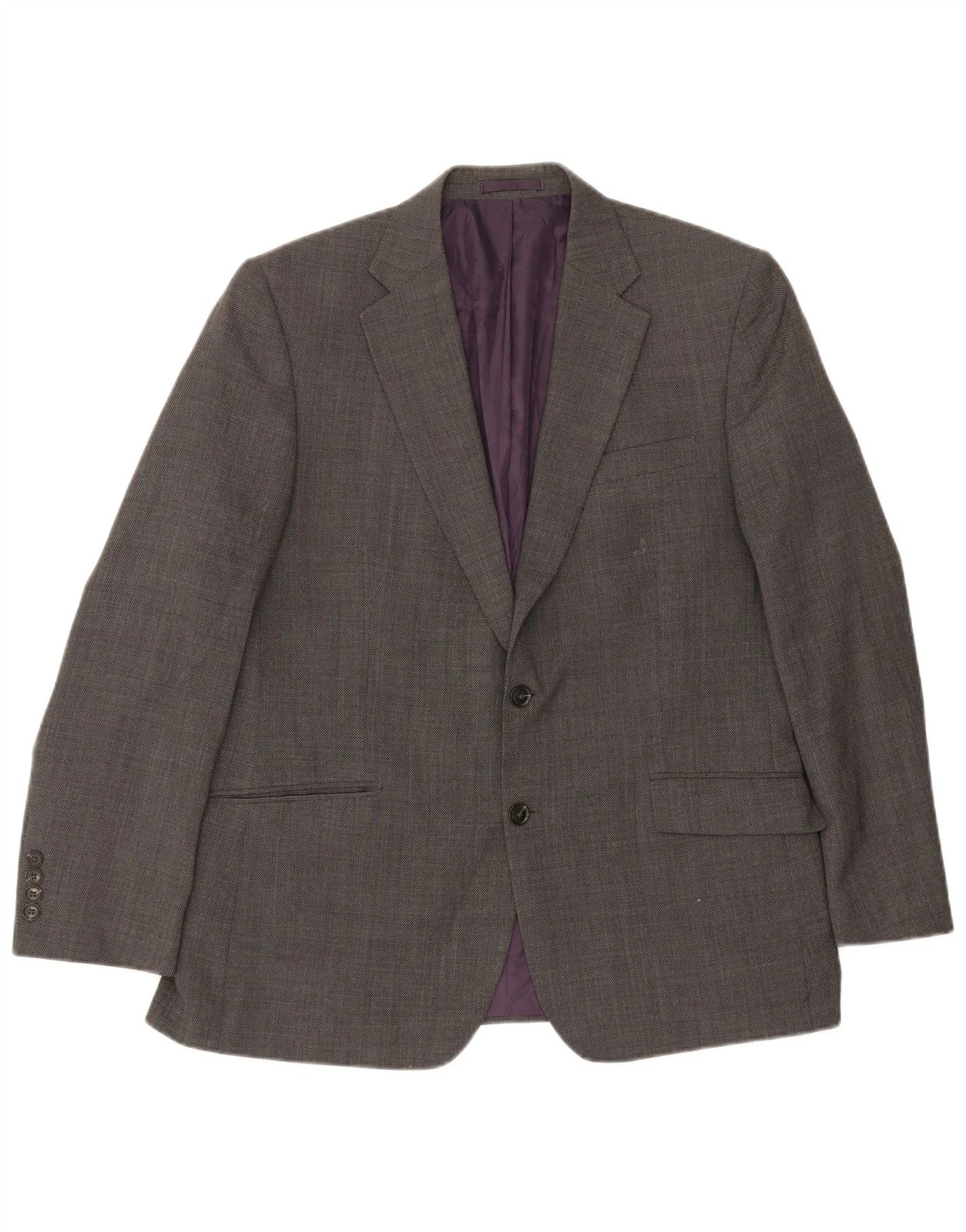 Marks & Spencer Mens 2 Button Regular Fit Blazer Jacket UK 42 Large Grey CZ02