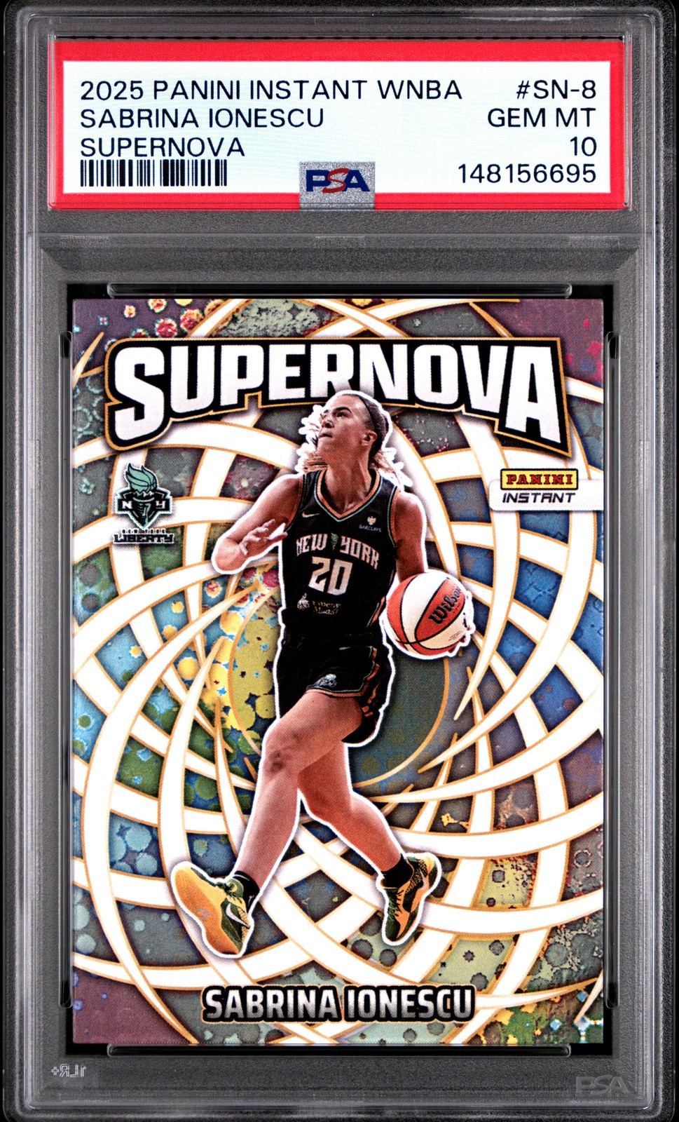 2025 PANINI INSTANT WNBA SUPERNOVA #SN-8 SABRINA IONESCU PSA 10 view 1