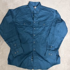 Wrangler Shirt Mens Large Blue Western X-Long Tails Pearl Snap Cowboy Rodeo