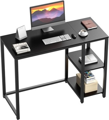 47'' Computer Desk with 2-Tier Shelves Sturdy Gaming Desk Study Laptop Table