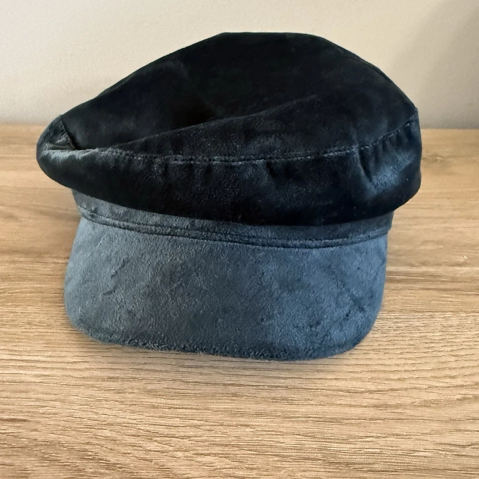 Anthropologie Velvet Newsboy Cap Deep Teal Baker Boy Hat NWT $49.95 - Image 2 of 4