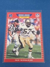 1989 Pro Set RC #469 Vaughan Johnson New Orleans Saints FOOTBALL Card 3N