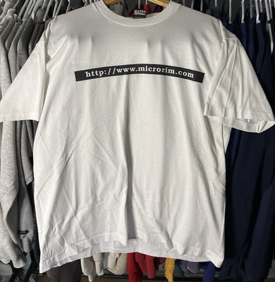 Vintage MicroRim Abacus Group Dot Com Graphic T Shirt White Size XL USA