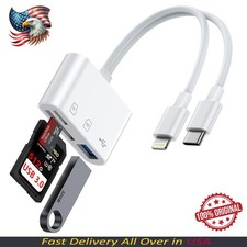 SD Card Reader for iPhone, iPad, Samsung, Memory SD Card Reader USB C Lightning