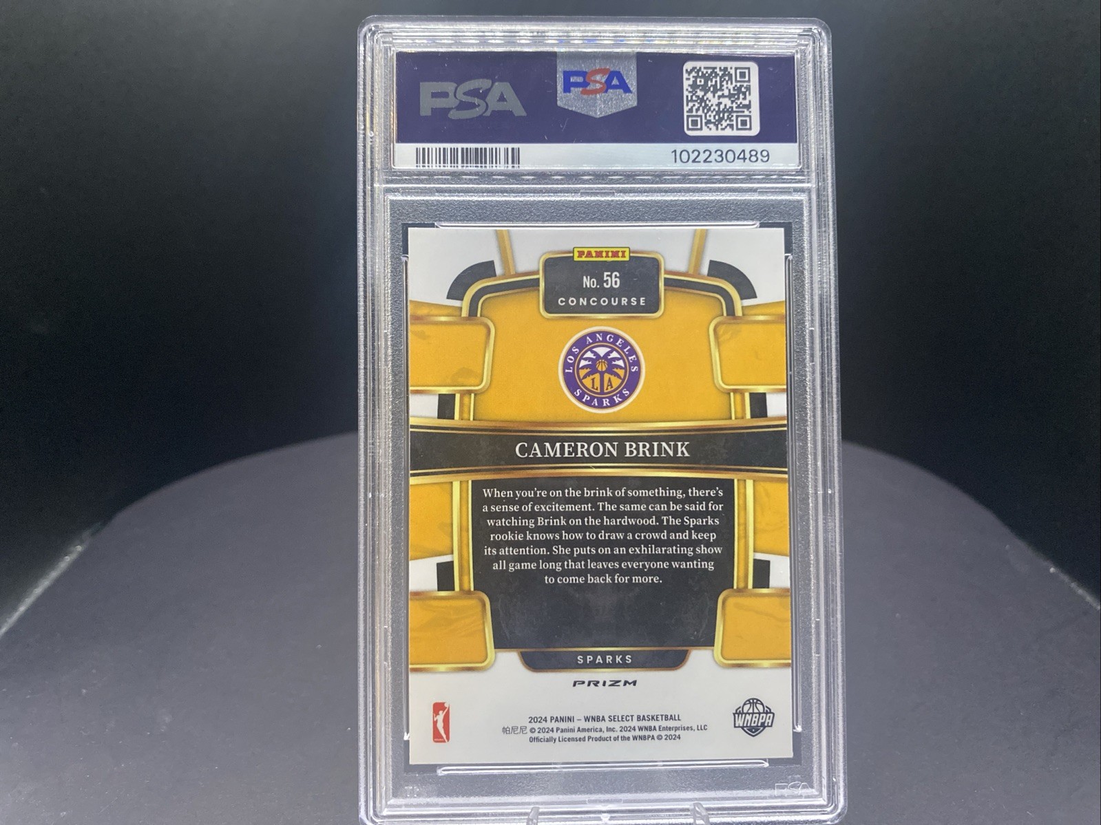 2024 Panini Select WNBA - Cameron Brink #56 Silver Flash Prizm (RC) Mint PSA 9 view 2