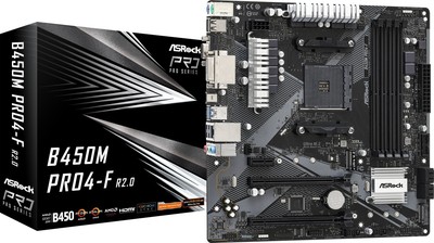 ASRock B450M Pro4-F R2.0 Mainboard AMD Ryzen B450 Sockel AM4 Micro µATX DDR4 M.2