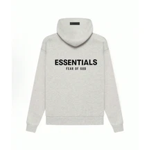 Essentials Hoodie 'Light Oatmeal' Loose Drop Shoulder Fall Winter 100% AUTHENTIC