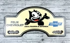 VINTAGE 12x6" FELIX CHEVROLET CHEVY GASOLINE STATION PORCELAIN OIL GAS SIGN