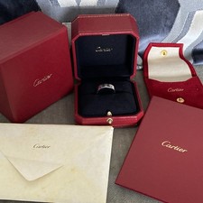  Cartier Classic LOVE RING size 58 in white gold with certificate wide band 