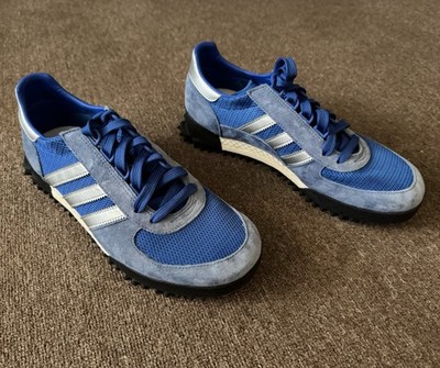 Mens ADIDAS MARATHON TR BLUE WHITE + SILVER, SIZE US 10 / UK 9.5 / EUR 44