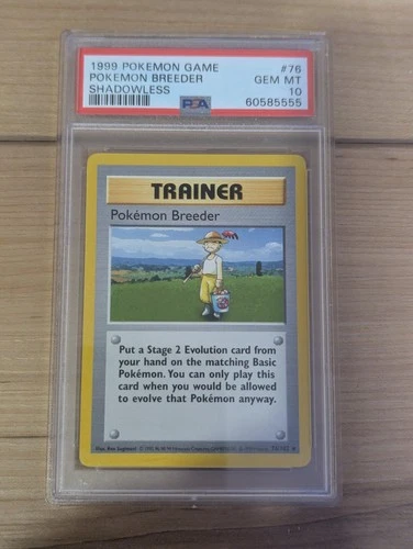 1999 POKEMON BASE SET SHADOWLESS #76 POKEMON BREEDER PSA 10