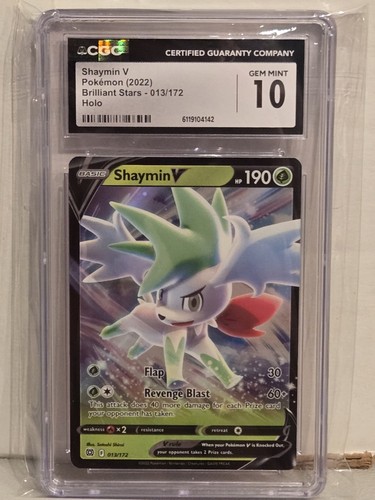 2022 Pokemon SHAYMIN V Brilliant Stars Holo 013/172 Gem Mint CGC 10 Card