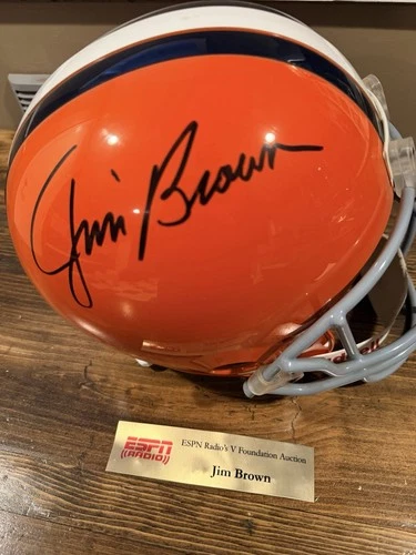 Jim Brown Signed Browns Full-size Replica Helmet w/Schwartz Hologram
