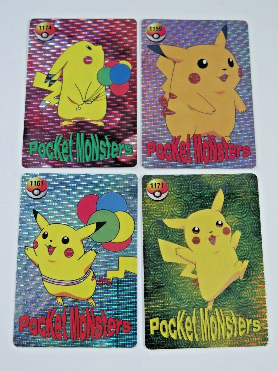 Pikachu Japanese Pokemon Pocket Monsters Vending Prism Holo Sticker Lot (490)