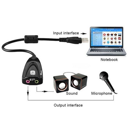 USB 2.0 Mic/Headphone Jack Stereo Headset Audio Adapter Cards 7Y 7.1 Sound S5Z7