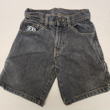 Fubu Shorts Boys Size 5 Black Front Zip 6" Inseam Relaxed Embroidered Pocket