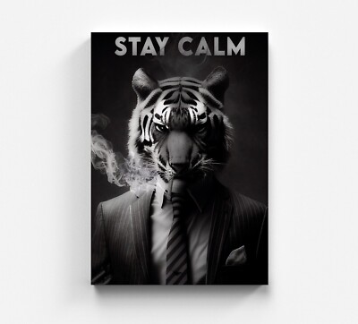 Leinwand Bild Stay Calm Farbig Graffiti Dekoration Wandbild Pop Art Kunstdruck