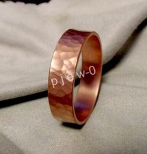 1 PCs. Hammered Solid Copper ring, Wide Band, Fidget Copper Ring Wedding band P6