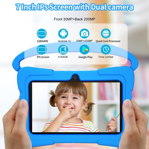 Kids Tablet 7", Android 13, 4GB+64GB, Large Battery, Bluetooth,Front/Rear Camera - Picture 5 of 16