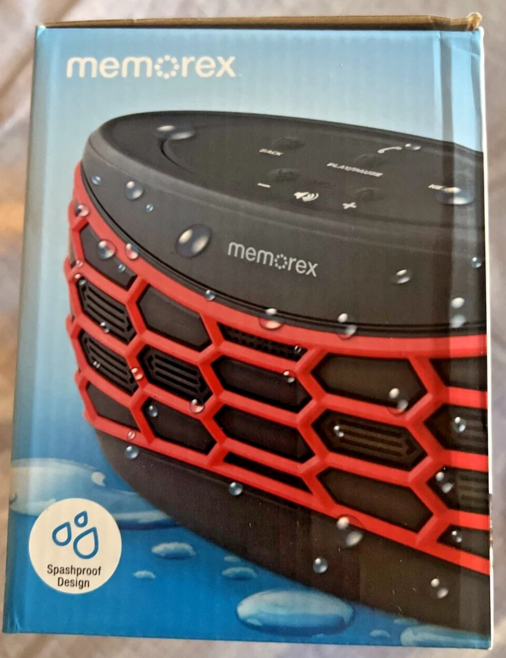NUEVO Memorex Inalámbrico Bluetooth Portátil a Prueba de Salpicaduras Viaje/Rojo y Negro Foto 4 de 4