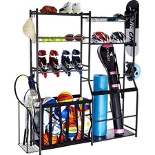 Golf Storage Garage Organizer, 2 Golf Bag Storage Stand Holder and Other Sports