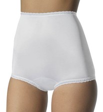 BaLI FreeForm 100 Antron III Nylon Full Cut High Waist White Brief Size 9/2XL