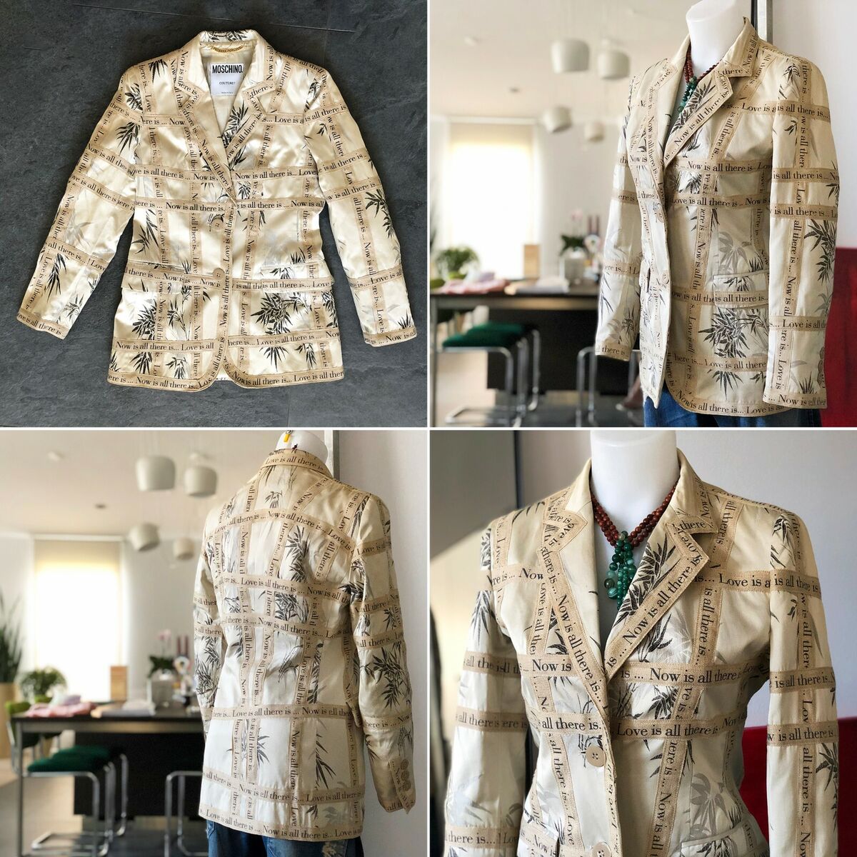 MOSCHINO COUTURE! blazer w/ Love is all there is Now is MOSCHINO COUTURE! blazer w/ Love is all there is Now is