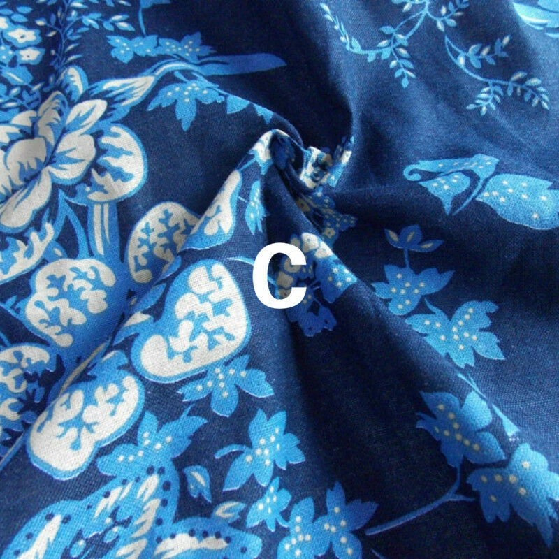 Mantel Disfraz Tradicional Chino Tela Algodón Lino Estampado Cian Por Metros Foto 3 de 4