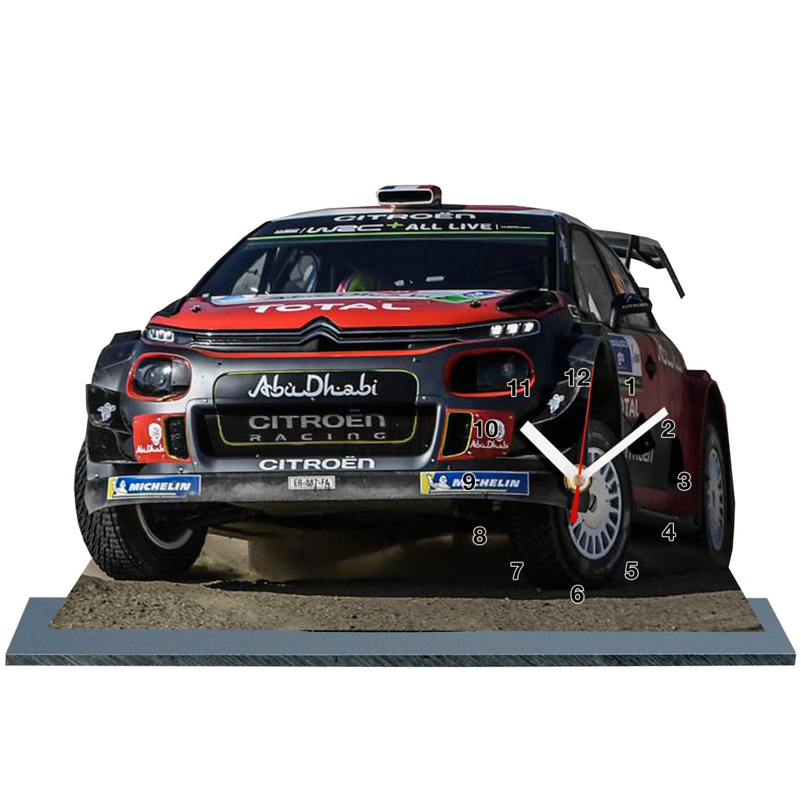 Citroen C3 WRC Rallye Mexique 2018 horloge miniature Loeb pour bureau de passionne