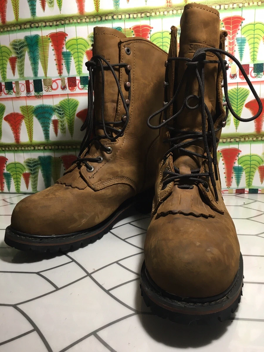 C.E. SCHMIDT US SZ 12 M CES009TS Steel Toe Leather Logger Boots Thinsulate