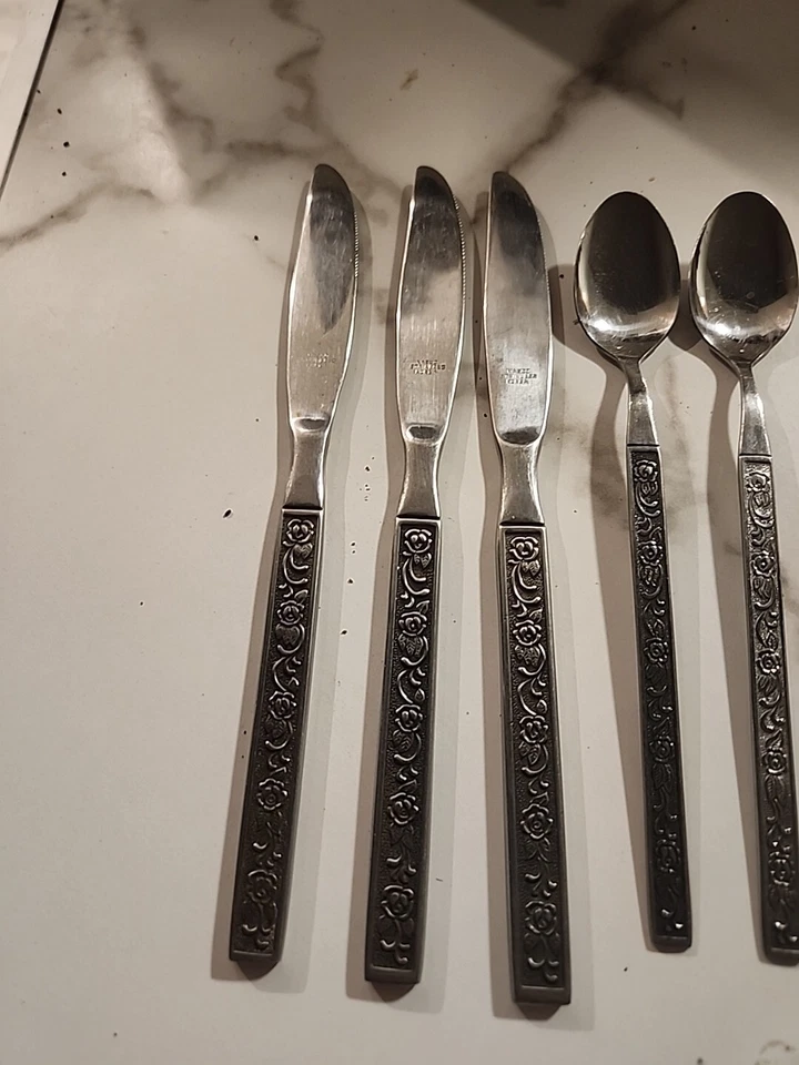 National Silver COSTELLANO Korea Stainless Flatware Choice 6 Pc Set 3 K 2 S 1 F - Image 2 of 4