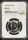 1966 SMS Kennedy Half Dollar certified MS 68 by NGC!