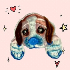 CUTE - Puppy Dog - Embroidered Iron On/Sew On Patch - FREE SHIPPING