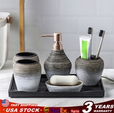 5PCS Bathroom Accessories Set Lotion Dispenser Holder Ceramic hotel bathroom