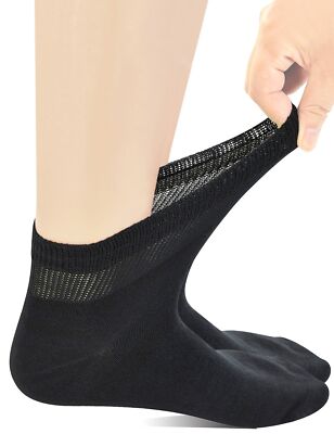 Mens Coolmax Ankle Wide Stretched Diabetic Socks with Seamless Toe5 Pairs