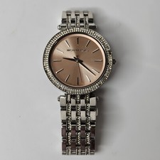 Women Michael Kors MK3218 Darci Silver Tone Stainless Steel Watch 39mm Rose Dial