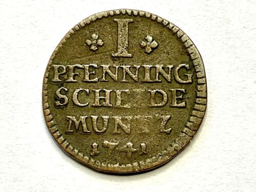 1741 - 1 Pfennig Wolfenbüttel ( German State ) Coin