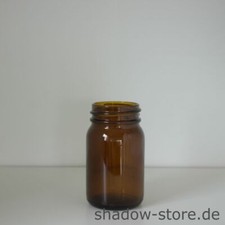 Apothekerglas, Vorratsglas, Weithalsflasche, 200 ml, GL55, braun, inkl. Deckel