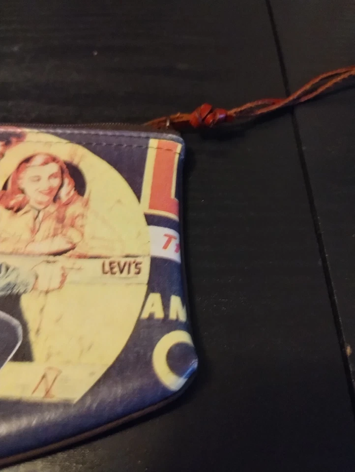 Levi's винтажный кожаный 'ищите красный вкладка бумажник' винтажный отличном состоянии редкая - Изображение 2 из 4