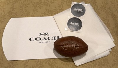 Coach Designer Mini Football Number 41 Leather Paperweight w/Tissue & Box NEW