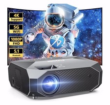 Proyector 300 Pulgadas Con Wifi Y Bluetooth Soporte 4k Para Exteriores Hd1080p
