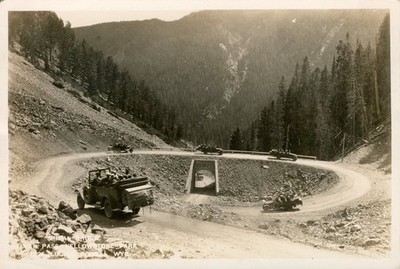 Yellowstone Park Sylvan Pass Spiral Bridge Snapshot Photograph 1920s Lucas