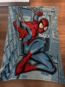 Marvel Spider-Man Fleece Blanket Blue Red Kids Teens Bedroom Rectangular