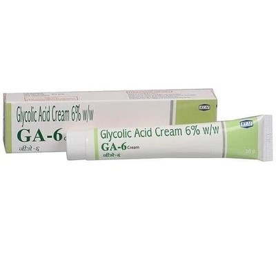 GA-6 Unscented Glycolic Acid Cream 30g - For Skin Exfoliation & Smoothness