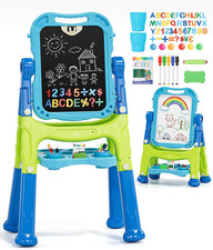 Easel for Kids, Adjustable Standing Art Easel for Kids 3 4, Magnetic Chalkboard