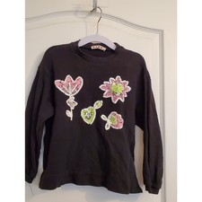 Marni Kids Black Sequin Floral Sweatshirt size 12